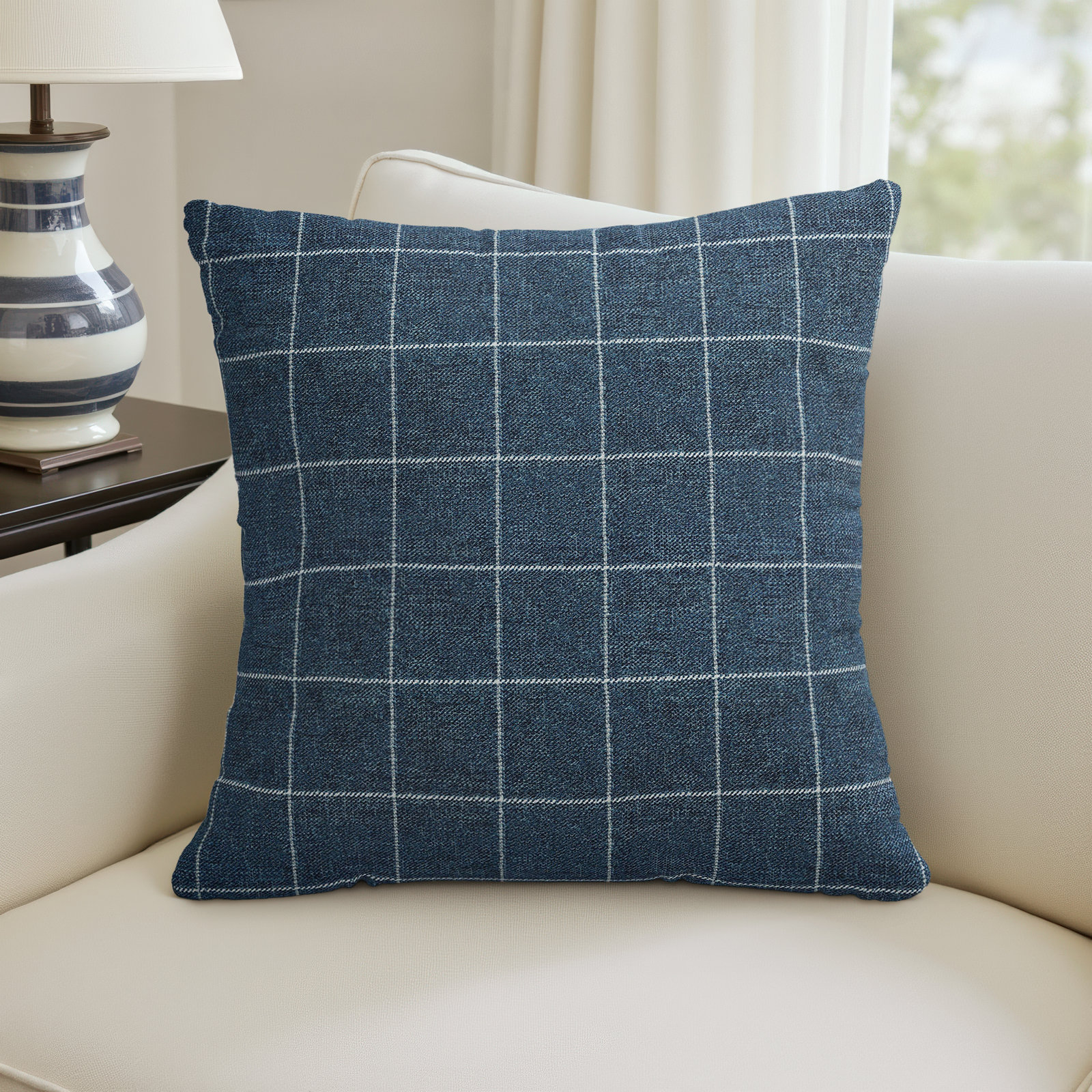 Iver Cotton Throw Square Pillow Cover, 18" x 18", Pillow Cover Only - No Insert