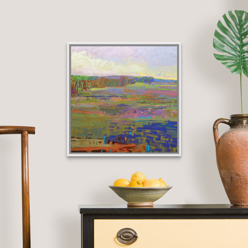 "Color Field 24" par Jane Schmidt, reproduction d’art sur toile, Cadre blanc, H 22 po x l 22 po x P 1,75 po