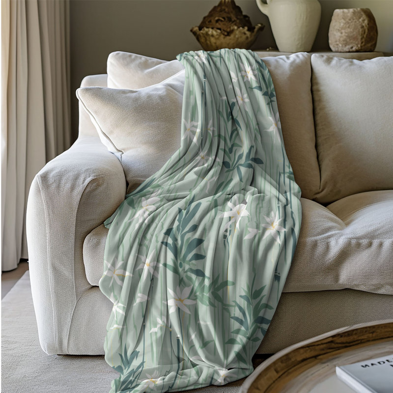 Texture de bambou - couverture en sherpa de qualité supérieure 1 pièce, L 80 po x l 60 po