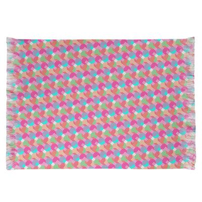 Rose octogones/brun Tapis décoratif