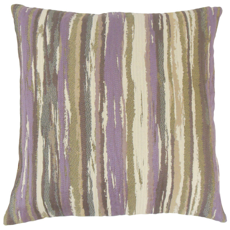 Striped Reversible Throw Pillow, Lavender, 24" H x 24" W