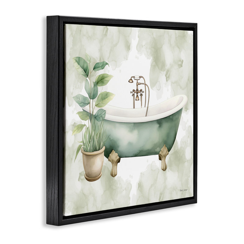 Oasis de bain avec cadre flottant pour plantes, design par Nicole DeCamp, H 18 po x l 18 po, Cadre flottant noir de jais