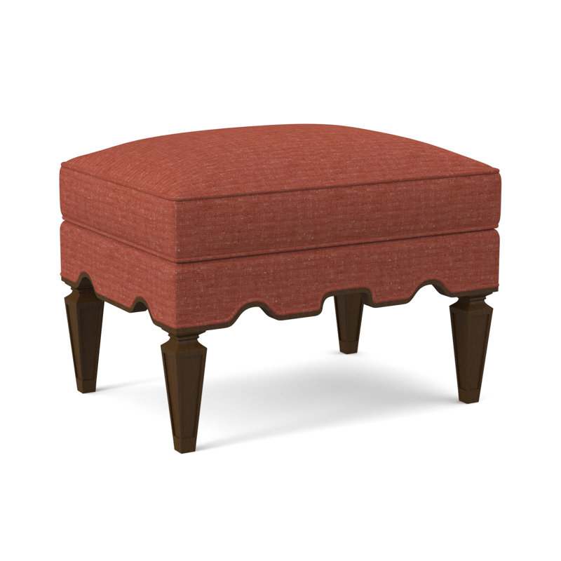 Palm Ottoman, American Walnut, Elise Linen