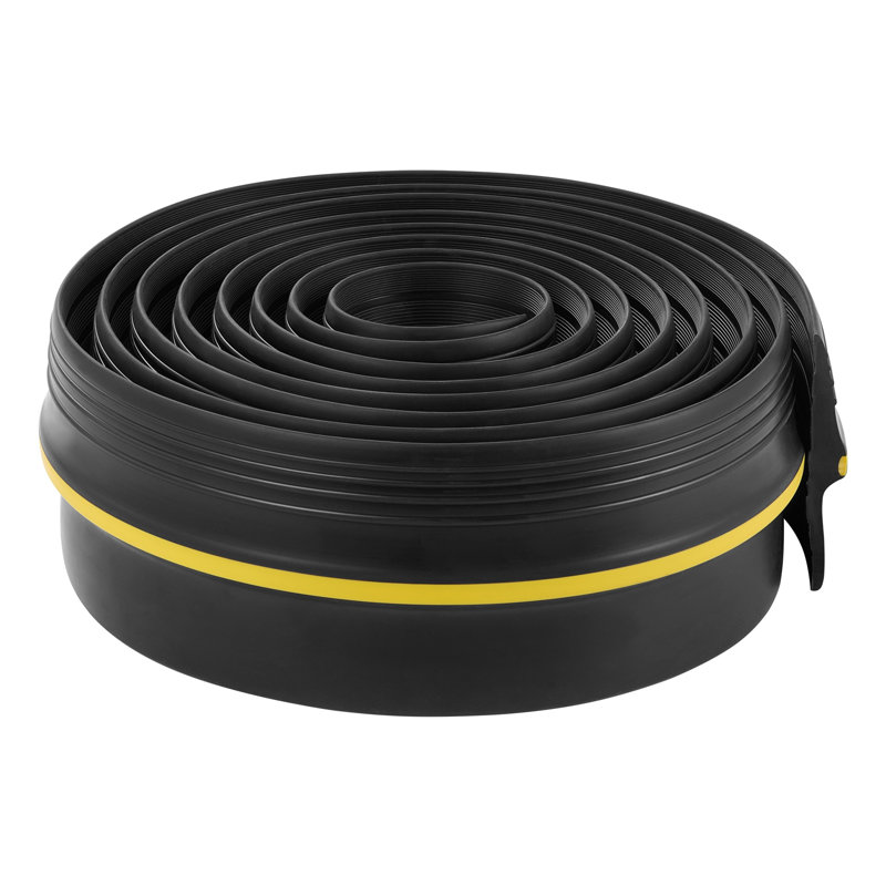 Bande de seuil de porte de garage universelle 12 pi avec adhésif - joint de fond en PVC noir résistant aux intempéries