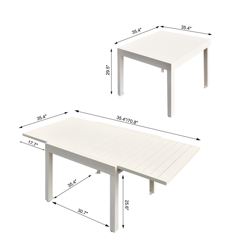 Table d'extérieur L 70,8 x l 35,4 Londonshire, Blanc