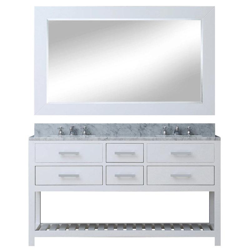 Madalyn 60'' W Double Vanity, Pure White