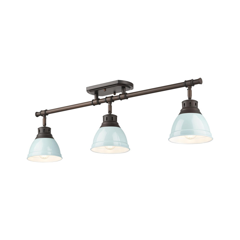 Plafonnier semi-encastré 3 lumières Bryannah, Bronze huilé, Écume de mer, écume de mer