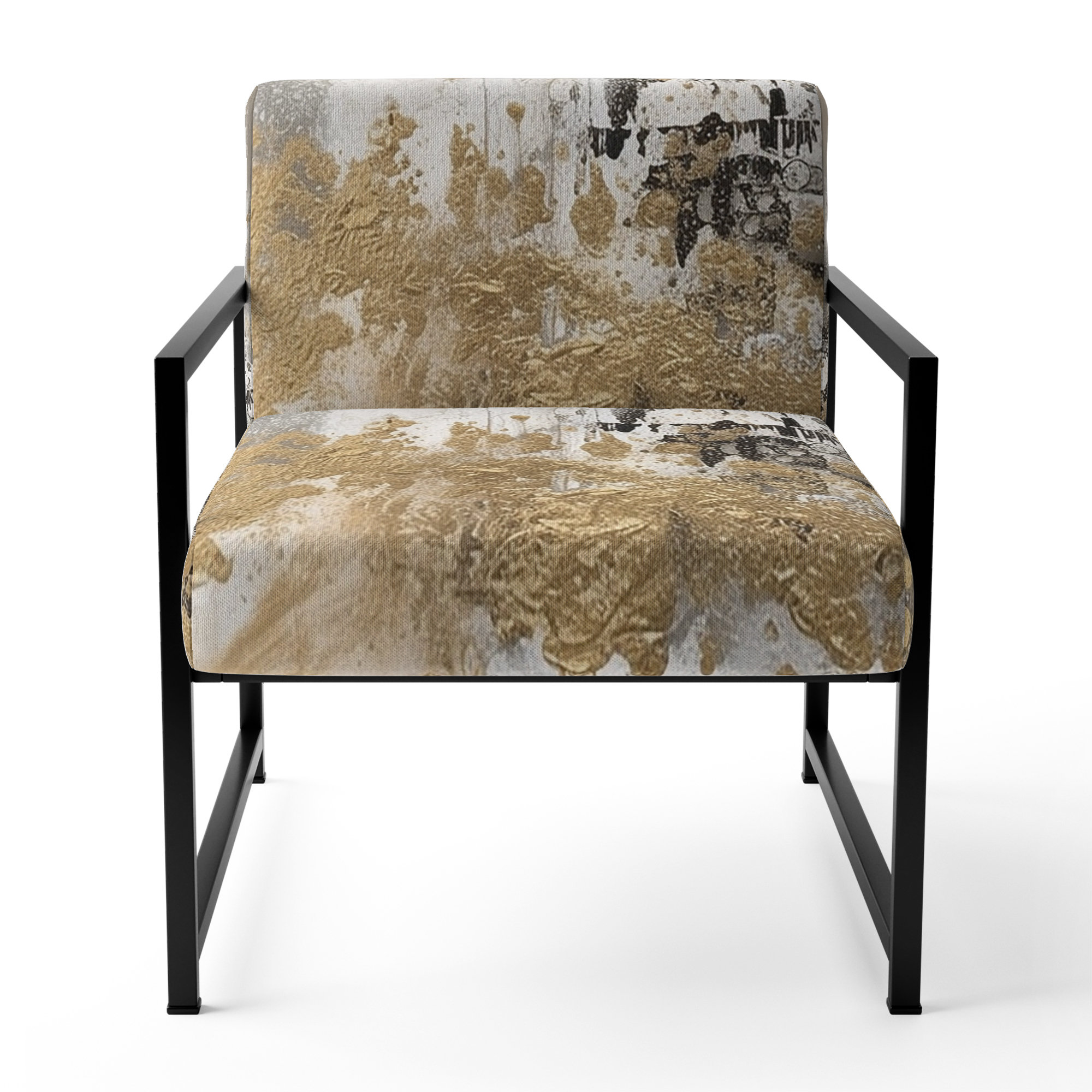 East Urban Home Modern Golden Abstract - Upholstered Abstract Accent ...