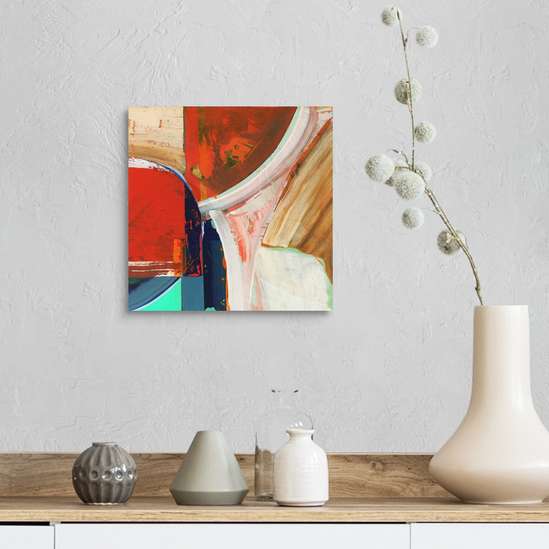 Bleu orange II - reproduction d'art, Toile tendue, H 12 po x l 12 po x P 1,25 po