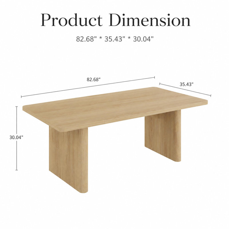 Table de salle à manger extensible Farmhouse, table de salle à manger / de cuisine extensible de 63 à 82,7 po, Natural