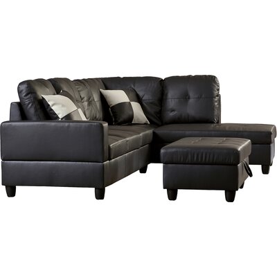 Andover Mills™ Engelhardt 3 - Piece Faux Leather Sectional & Reviews ...