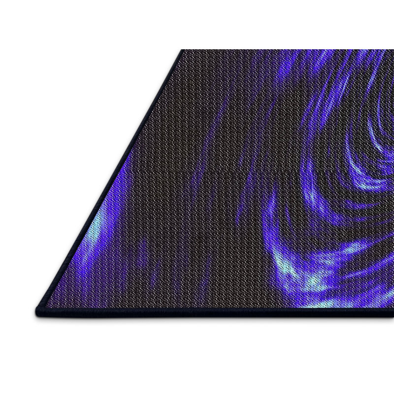 Tapis violet/noir à motifs, Rectangle 2 pi x 4 pi