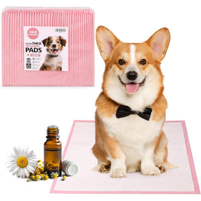 Coussinets d'entraînement très épais pour chiens, coussinets d'urinoir pour chiots parfumés à la camomille, paquet de 40.