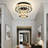 16in Modern Crystal Chandelier Black Flush Mount Chandelier for Living Room Bedroom Dining Room