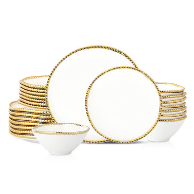 Christian Siriano Akoya 24-Piece Dinnerware Set Porcelain