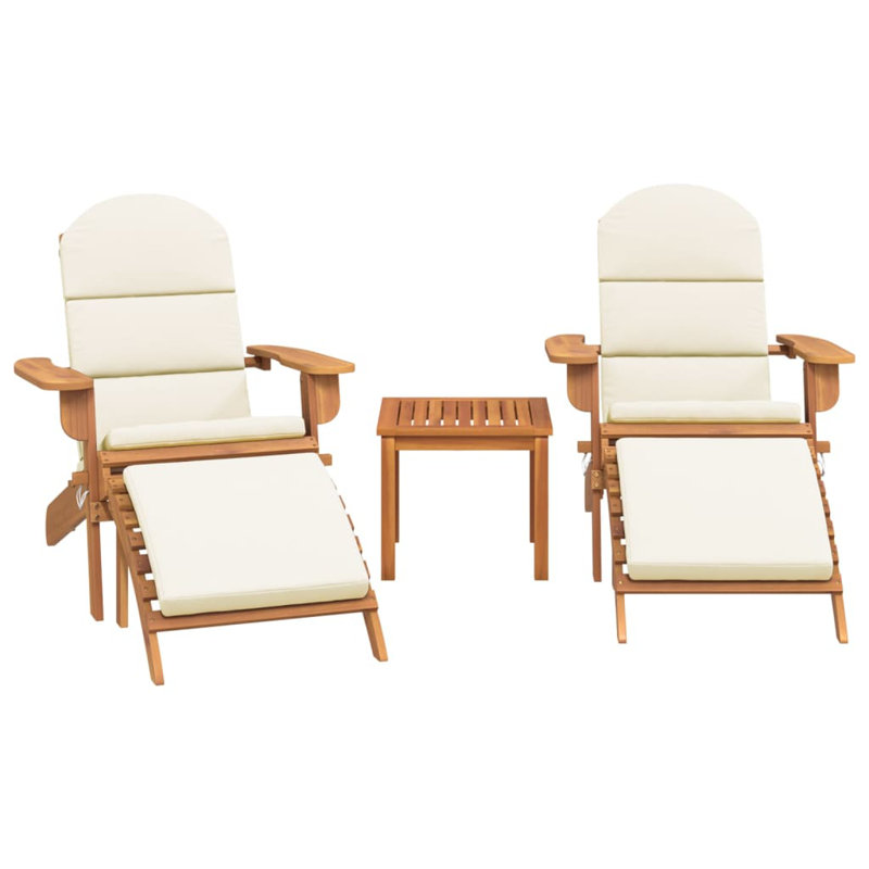 Chaise Adirondack d'extérieur Piercey, Brun / blanc