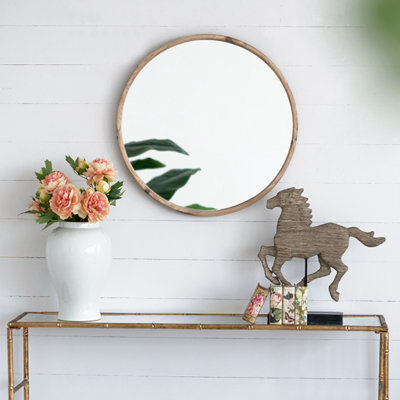 28 "miroir rond en bois, miroir mural pour la salle de bain
