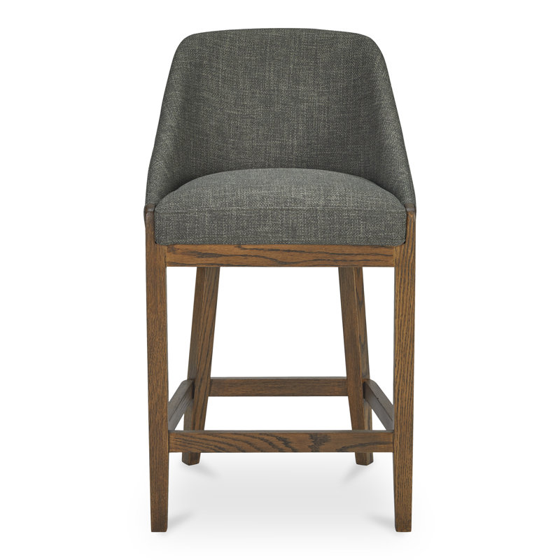 EDWARD COUNTER STOOL PERFORMANCE FABRIC HEATHER GREEN, Charcoal Performance Chenille