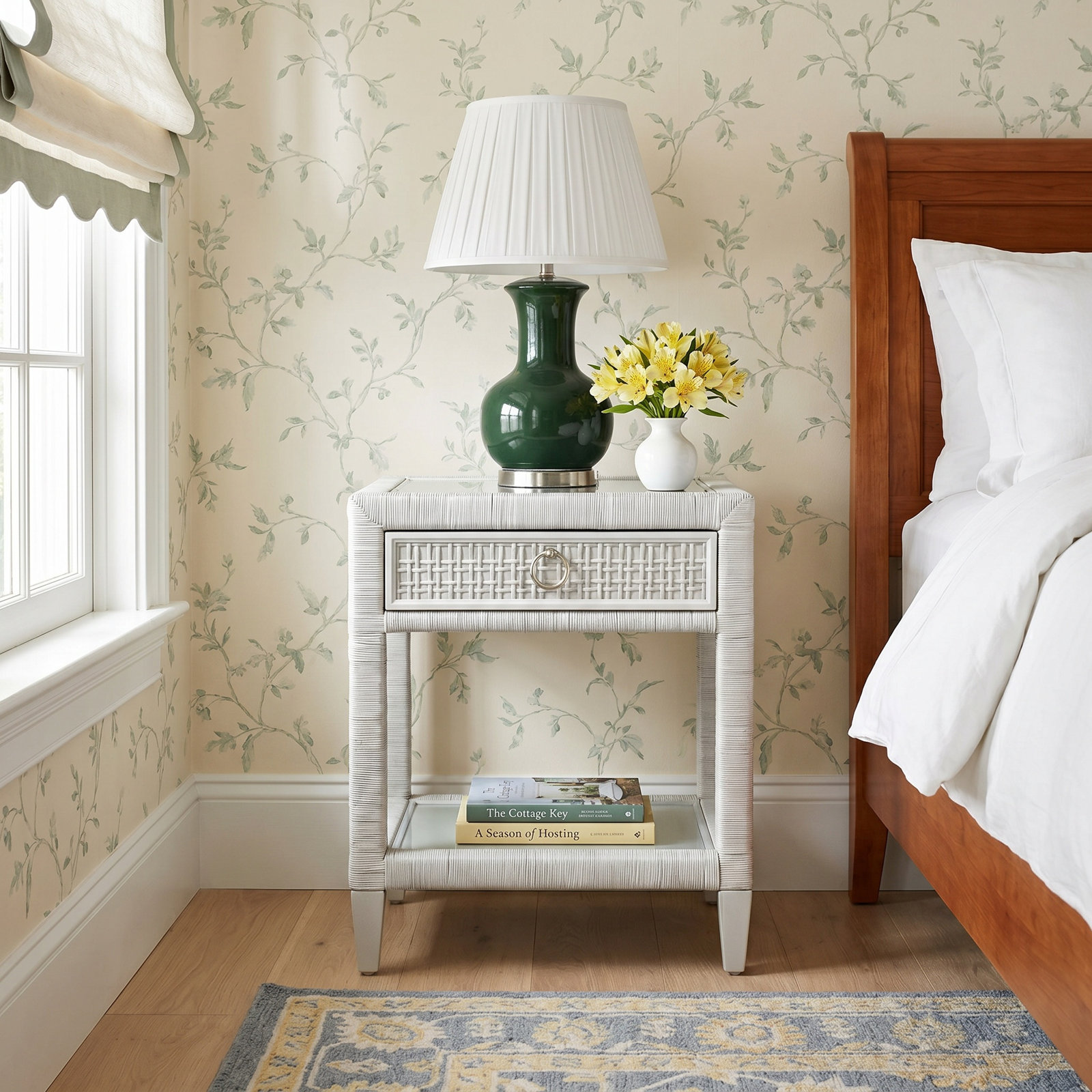 Monterey 1 - Drawer Nightstand, Frost White, Yes, Satin Nickel