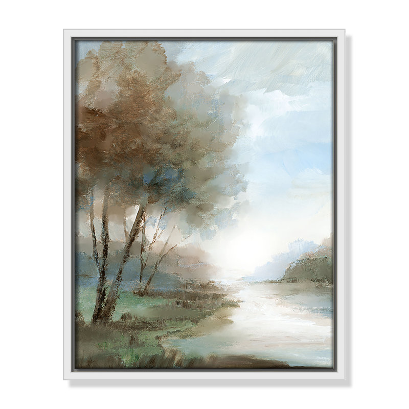 Zailin Peaceful River Print par Nan, H 15,5 po x l 12,5 po, Blanc