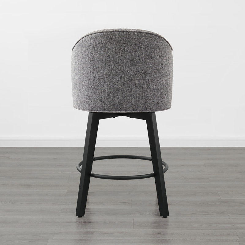 Meenakshi Swivel Bar Stools With Backs, 1, Dark Grey