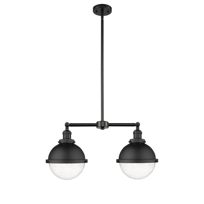 Luminaire suspendu linéaire à 2 lumières pour îlot de cuisine Angye, Ampoule non incluse, Laiton brossé