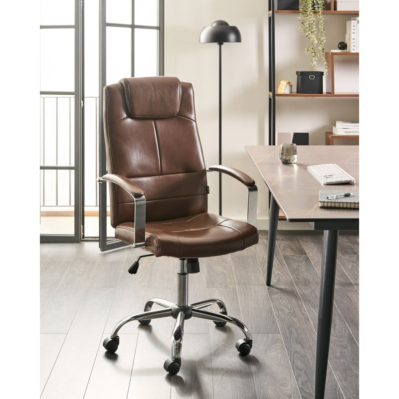 Executive Chair with Headrest, Brown