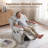 37" Wide Modern Polyester Blend Soft Backrest Manual Recliner with Massage & Heating Function Beige-1271586352