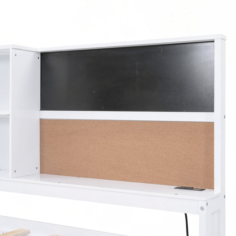 Lit de jour simple avec tablettes de rangement, Lit simple
