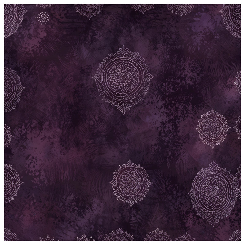 Purple Ornamental Motif Double Sided Throw Pillows, 16 x 16 inches