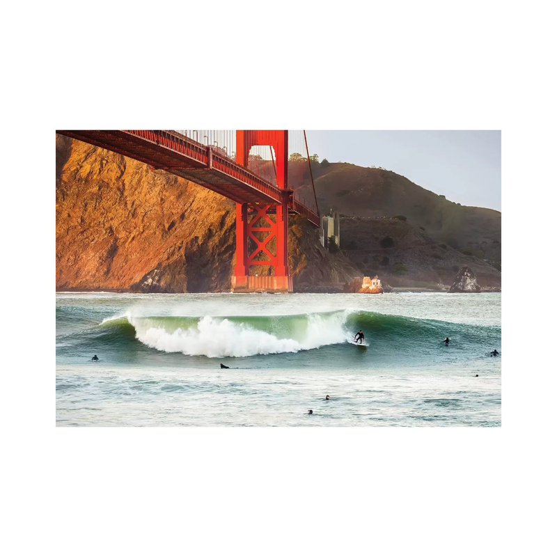 Golden Surf by Dave Gordon - Wrapped Canvas Gallery-Wrapped Canvas Giclée, 30.48 cm H x 45.72 cm W