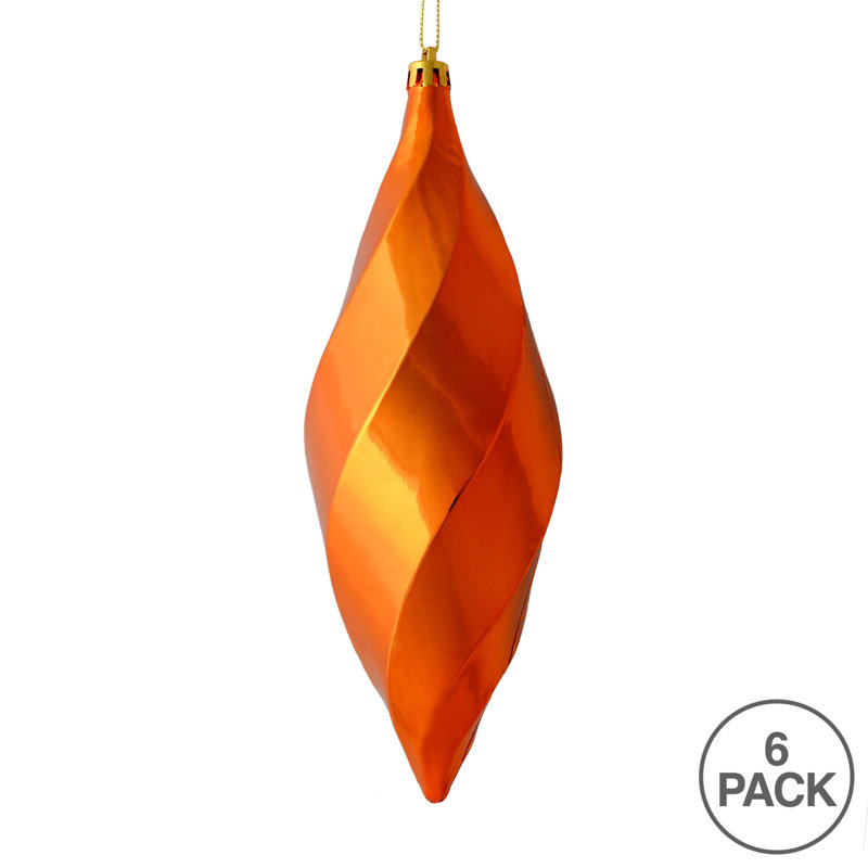 Ornement en forme de tourbillon mat 8 po, Orange brûlé