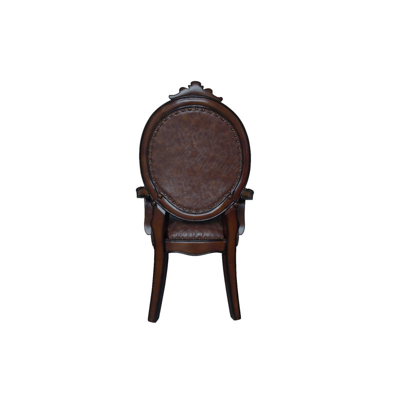 Chaise avec accoudoirs Aaryn (ensemble de 2), Brun, Chêne cerise