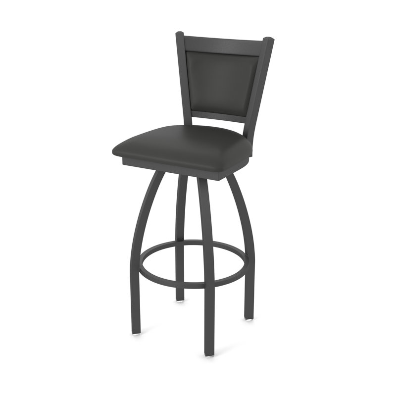 Tabouret pivotant Hadleigh, Étain, Vinyle - fer Canter, Tabouret de bar (siège d’une hauteur de 30 po)