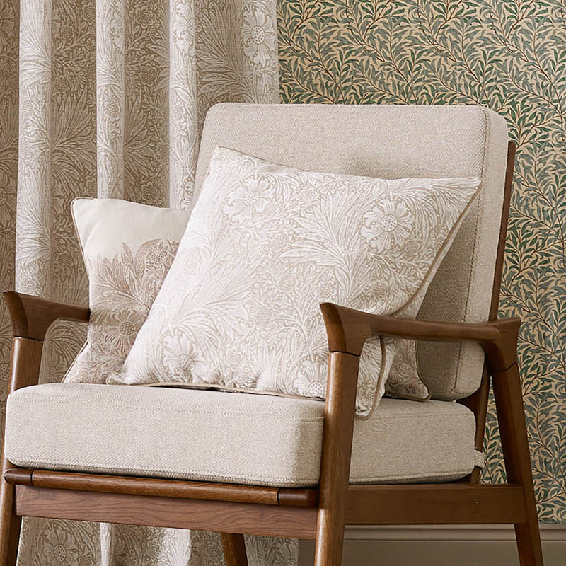 Marigold Down Blend Floral Square Cushion, White