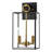 2-light Black+brass Outdoor Wall Lantern With E12 Base Socket And Clear Tempered Glass Shade-1515785580