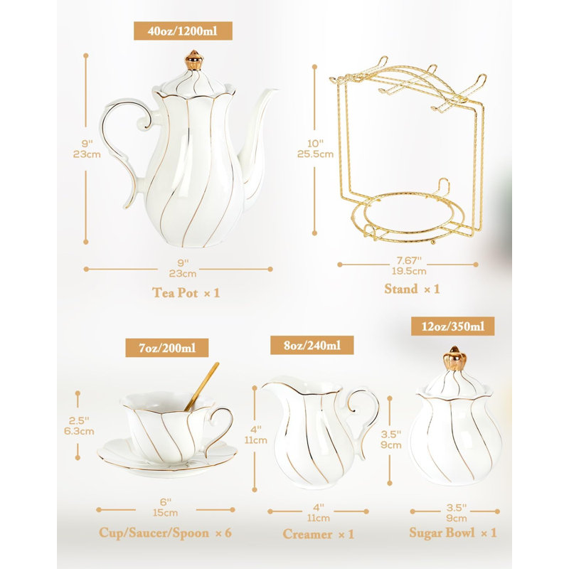 White porcelain tea set