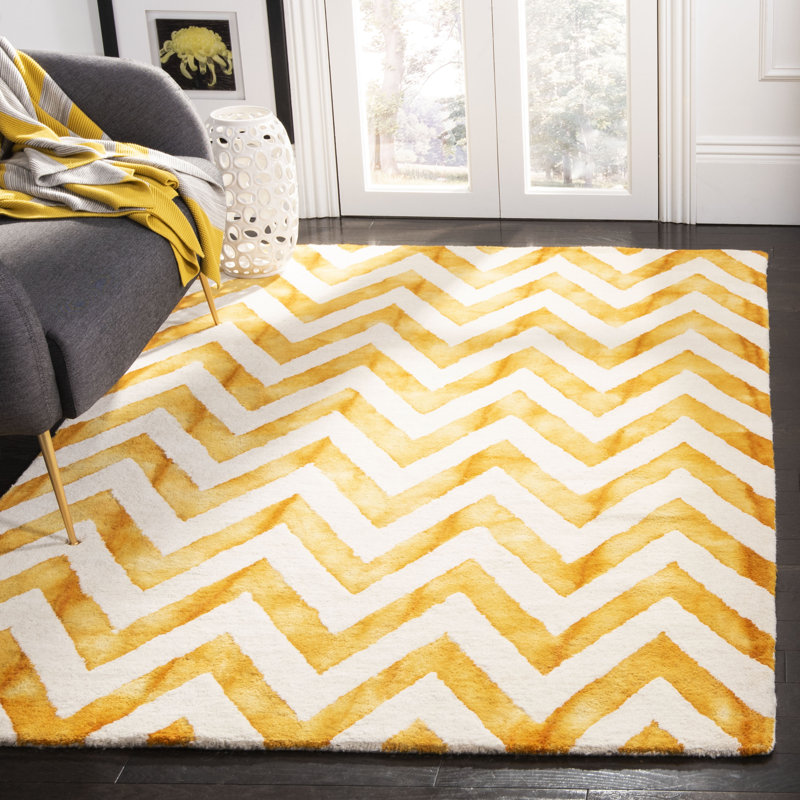Tapis en laine touffeté à la main Danny, Rectangle de 4 pi x 6 pi