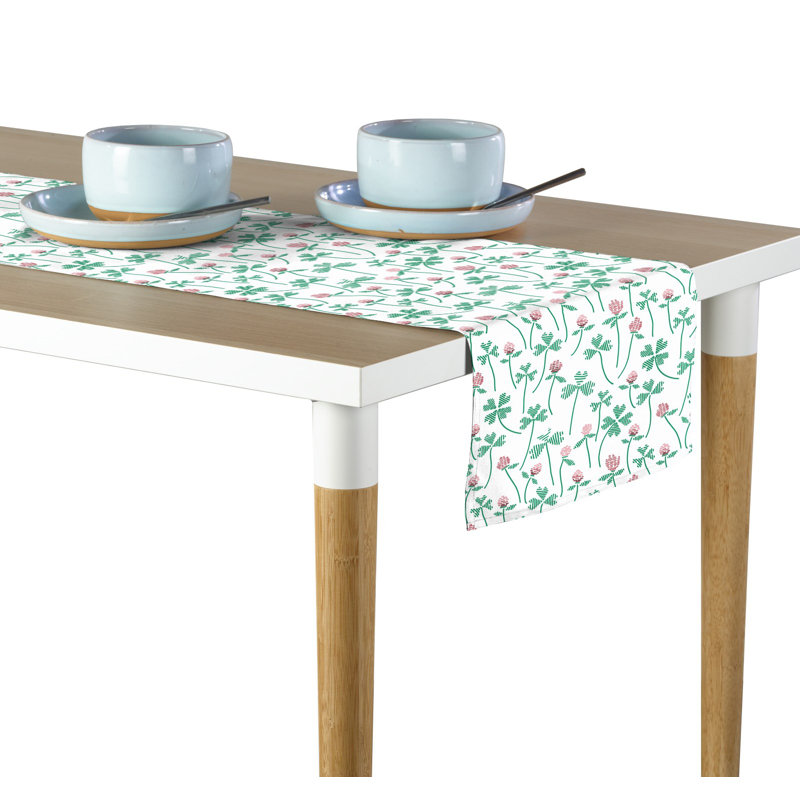 Deablo Stenciled Shamrocks Table Runner, 108" L x 14" W