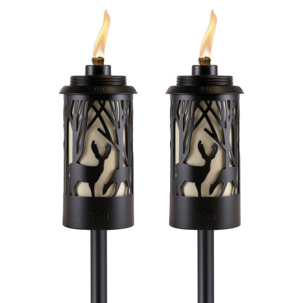 TIKI® marque 2-Pack Easy Install 64,5 pouces Torch Hunter métal brun clair et noir