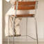 Chaise d'appoint à dossier échelle en noyer (ensemble de 2)-972057253