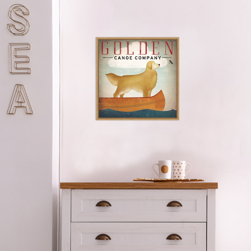 Reproduction d’art sur toile, "Golden Dog Canoe co (right face)" par Ryan Fowler