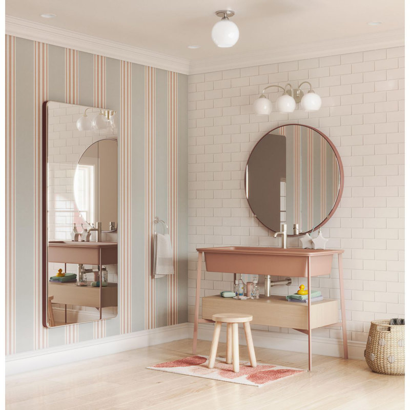 Plafonnier semi-encastré 1 lumière Alayna 7,38 po, Nickel brossé
