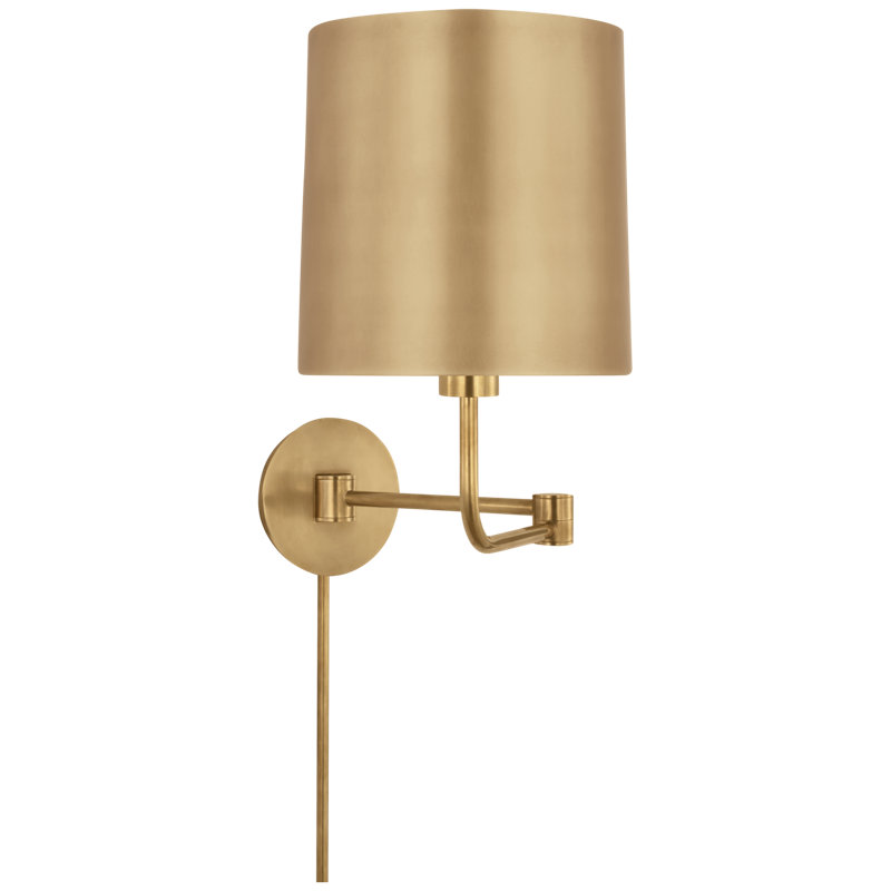 Go Lightly 1 - Light Swing Arm, Soft Brass, Satin Brass