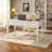 55.12"Cream White Retro Rectangle Solid Wood Writing Desk,3-drawer-152911783