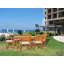 Outdoor 7 - Piece Teak Dining Set with Cushions