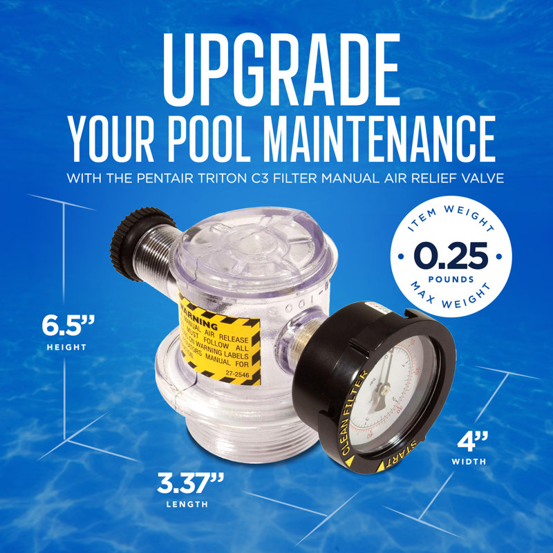 Pentair Triton C3 Filter Manual Air Relief Valve for Pool Replacement Parts
