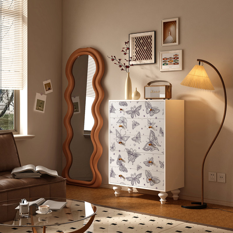 Commode décorative peinte à 5 tiroirs de style européen