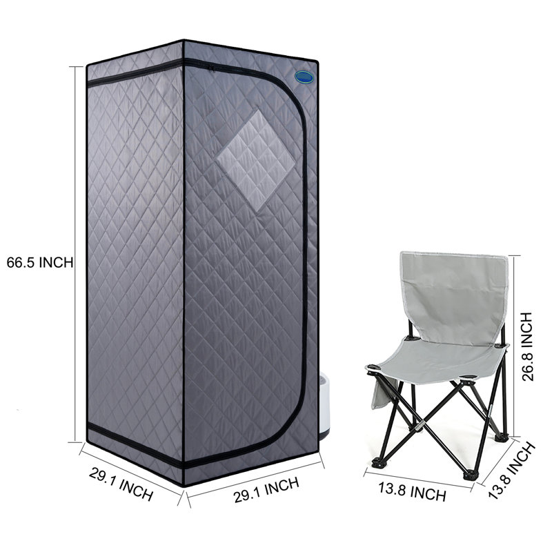 Portable Portable Steam Steam - Station de relaxation spa à domicile. Génératrice de 2,2 litres. 150F Max Temp. . Télécommande et minuterie activées. Chaise pliable. Tissu imperméable et isolant. , Leak-, -. 9 réglages de vitesse.