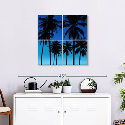 Gillard Palms noir sur bleu I